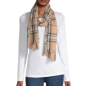 🆕 NWT Stafford Camel Plaid Print Scarf